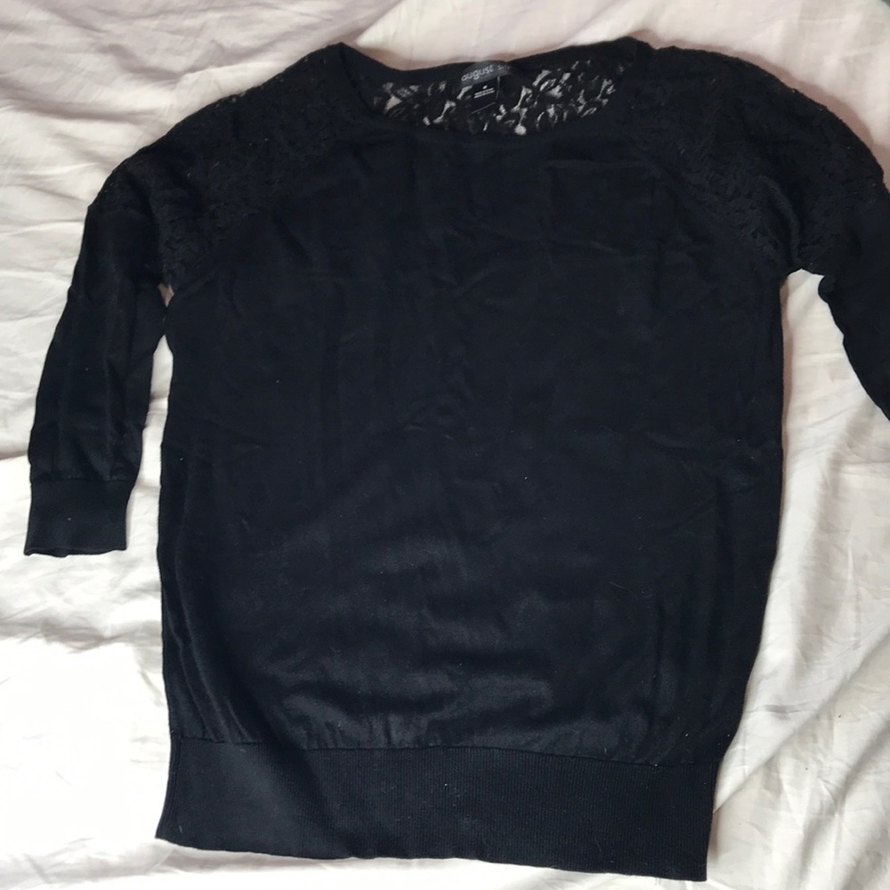 Gorgeous August Silk lace detail sweater
